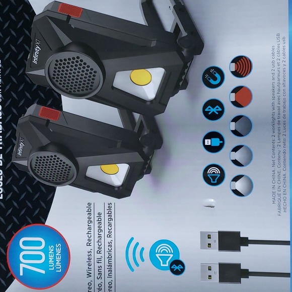 2 Pack Work Light with Speakers, 700 Lumens - Picture 4 of 8